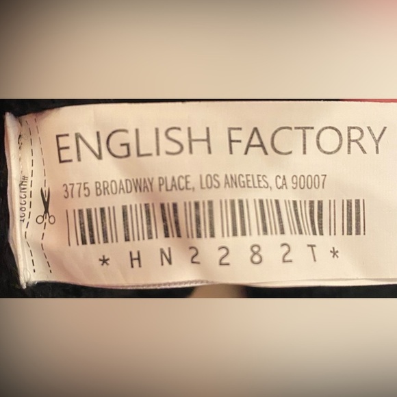 English Factory Woman’s Heart Pom Black Sweater Size Medium NWT - Picture 13 of 15